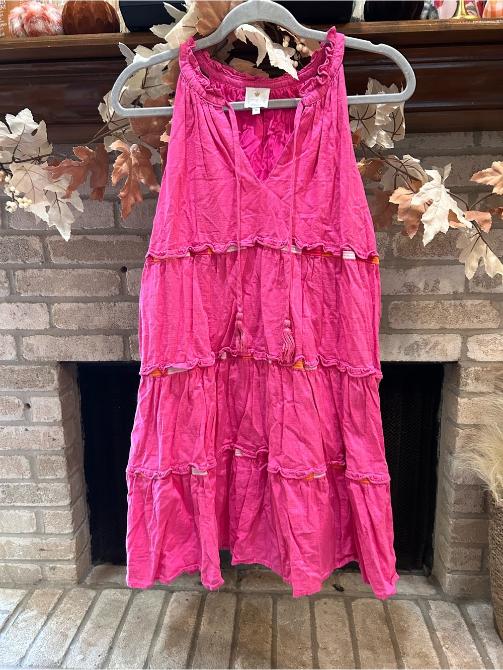 Sleeveless Tiered Maxi Dress — Bright Pink EUC